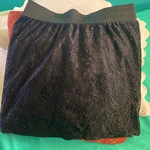 Black Lace Mini Skirt/ Size L